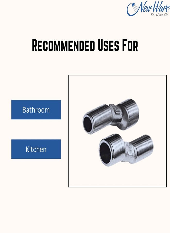 NEW WARE Adjustable Wall Mixer Legs for Installation of Bathroom Mixer taps with 1/2 x 3/4-inch CP Brass Jaq.Type (Pair of 1) - Image 3